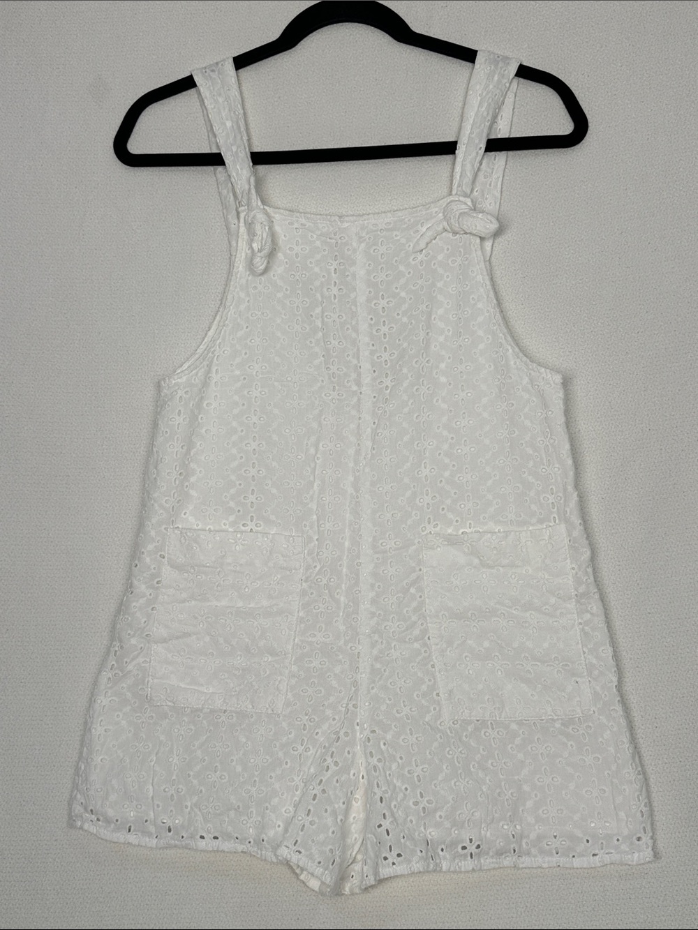 Storia White Eyelet Tie-Strap Romper